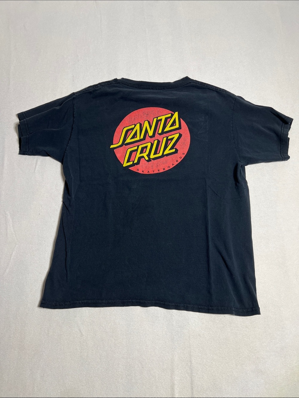Santa Cruz Skateboards Kids Black Tee with Red Circle & Yellow Logo
